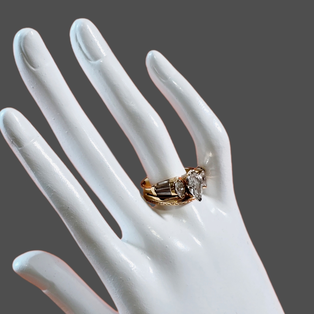 ✨️ Marquise Diamond Gold Ring Set ✨️ - Picture 8 of 12